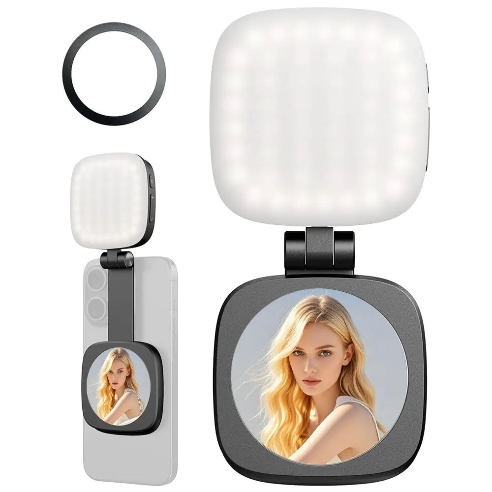 Magnetic Phone Fill Light with Makeup Mirror