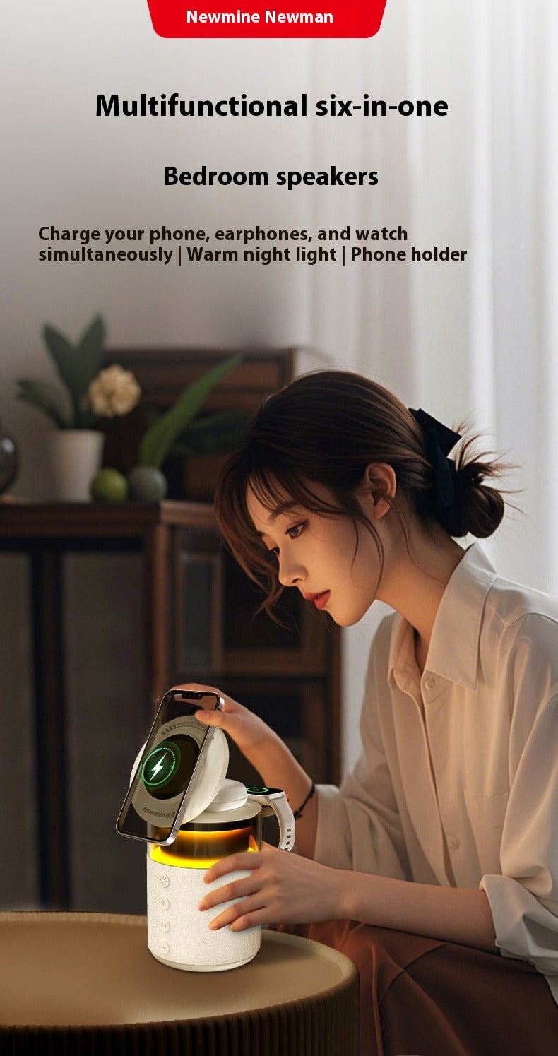 3-in-1 Wireless Magnetic Charger with Bluetooth Speaker