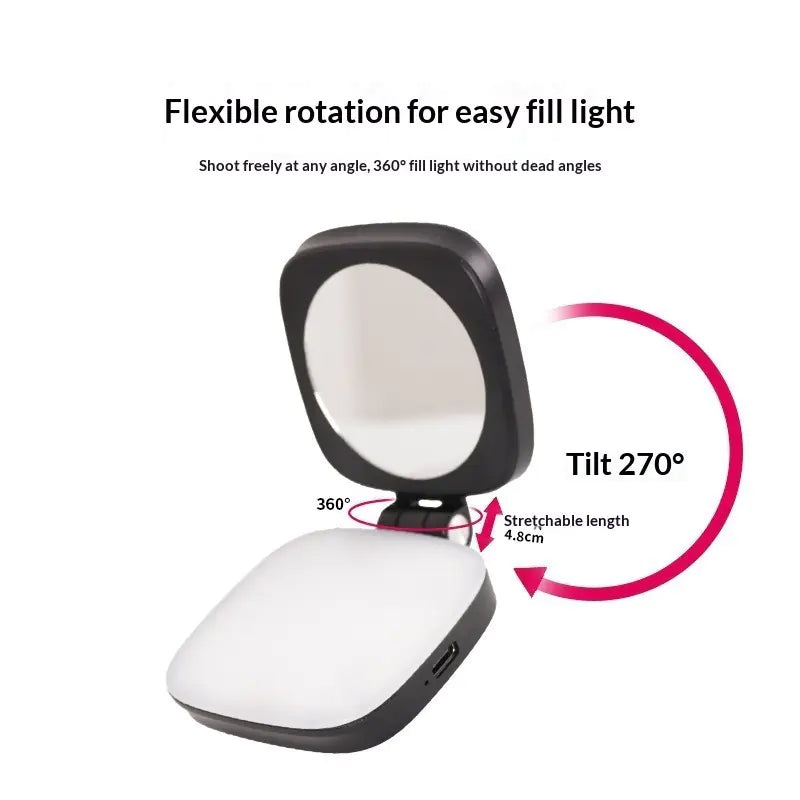 Magnetic Phone Fill Light with Makeup Mirror