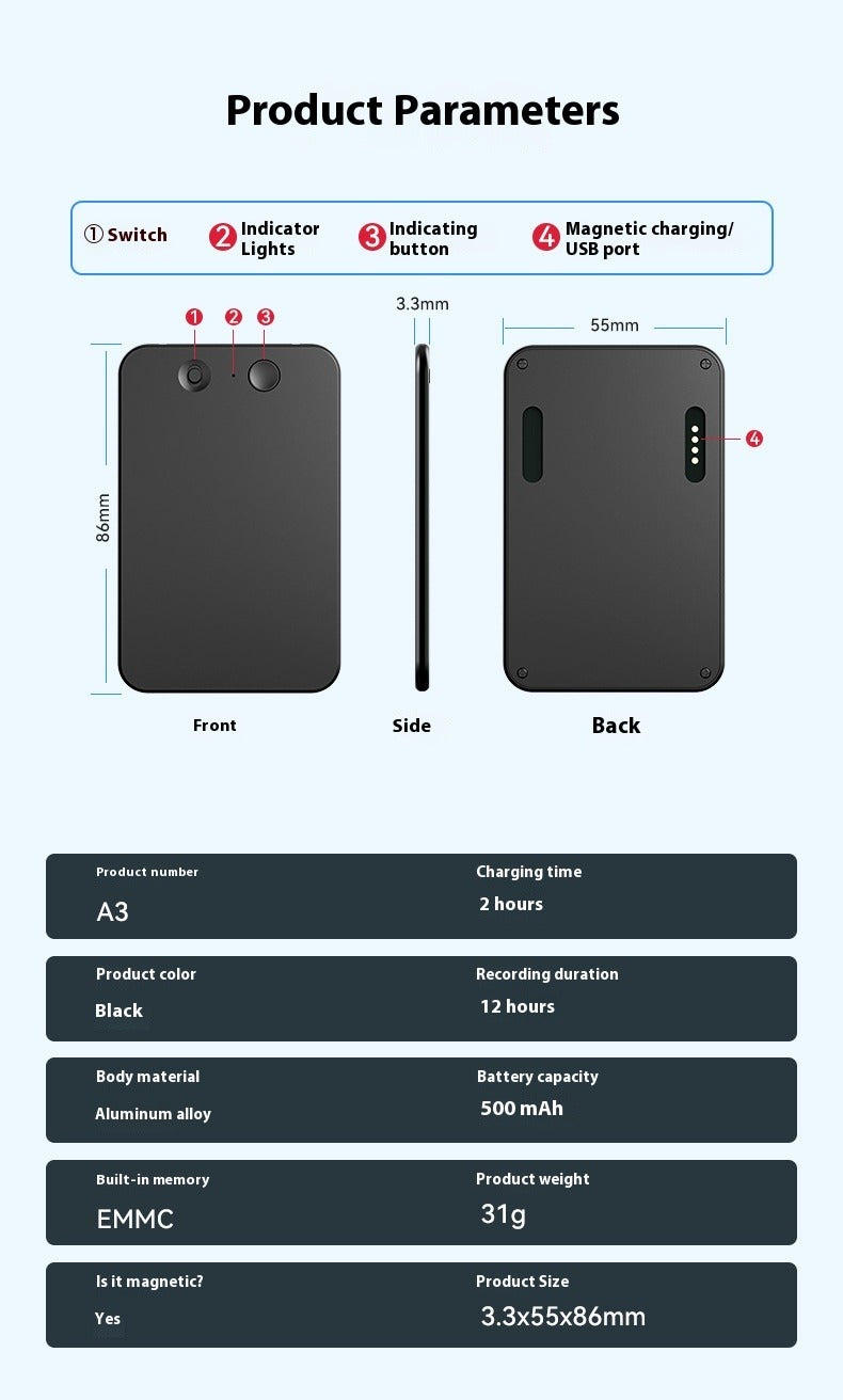 Smart Translation Voice Recorder with APP Control